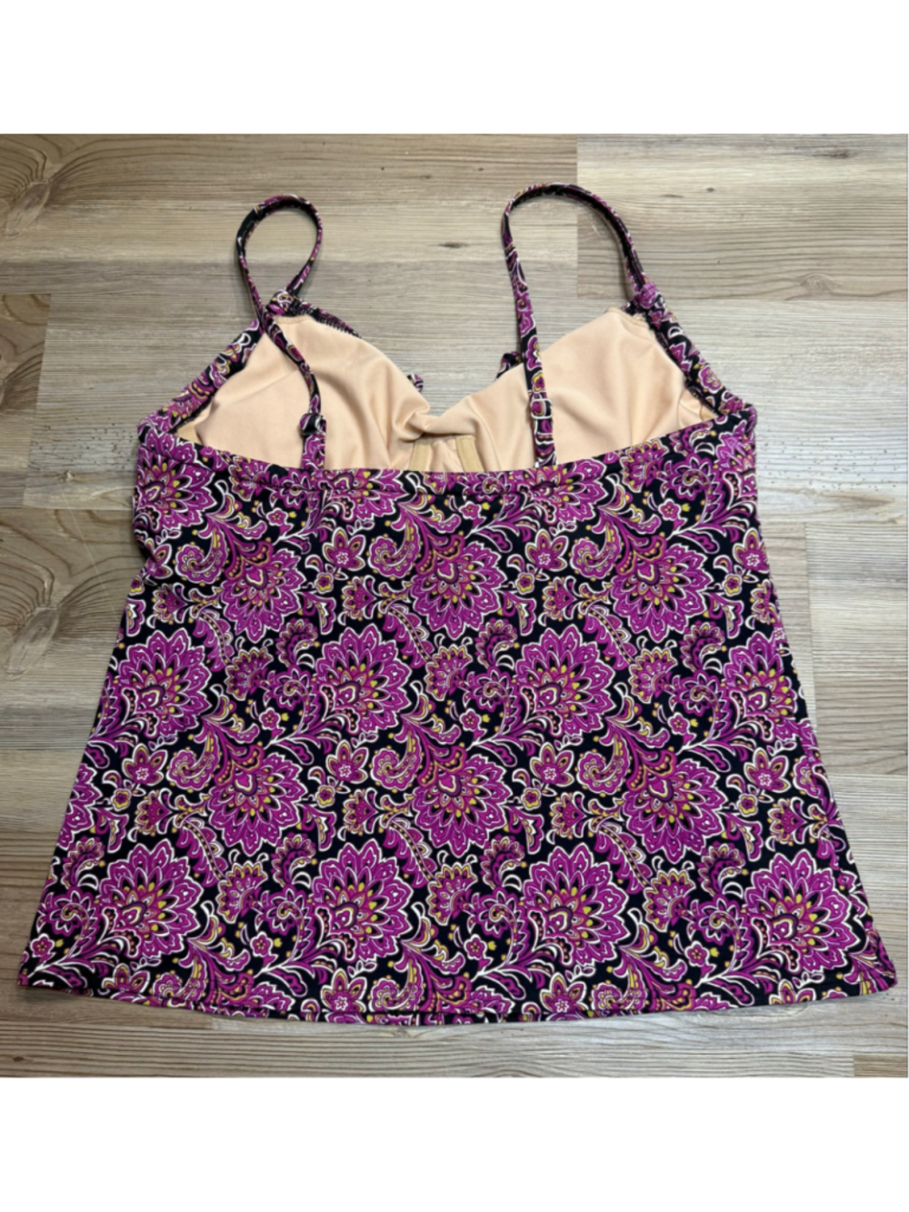 Women's Lands' End Paisley Print Tankini Swimsuit Set top Sz 10/bottoms Sz 8 - Picture 3 of 16